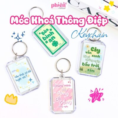 Móc Khoá Thông Điệp Dễ Thương Truyền Động Lực