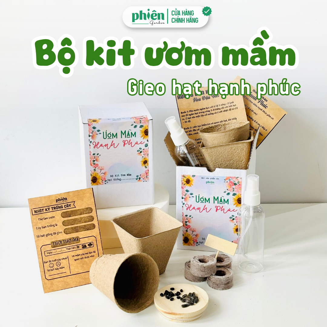 Bộ Kit Trồng Cây Gieo Hạt Ươm Mầm Hạnh Phúc