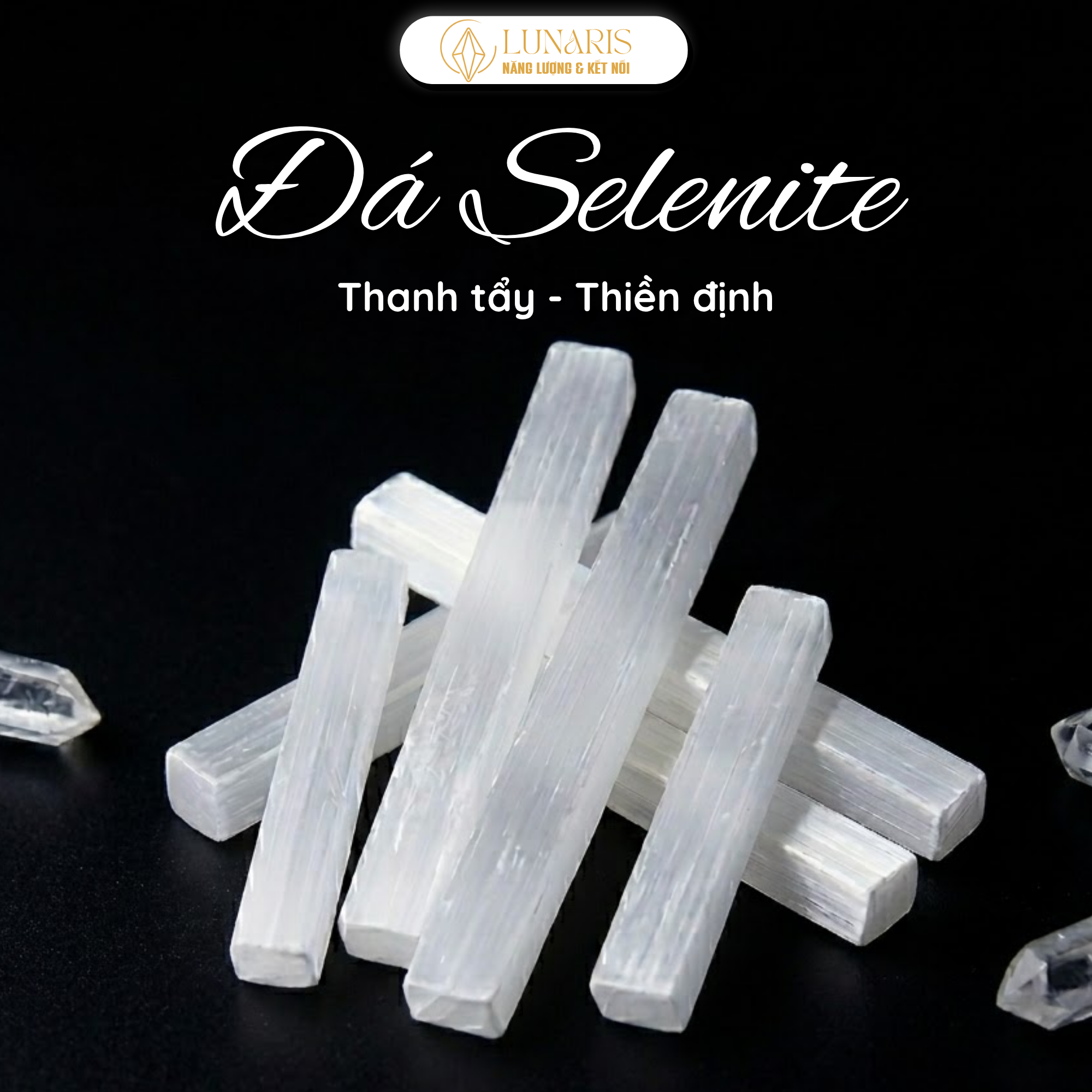 Thanh Selenite thanh tẩy năng lượng