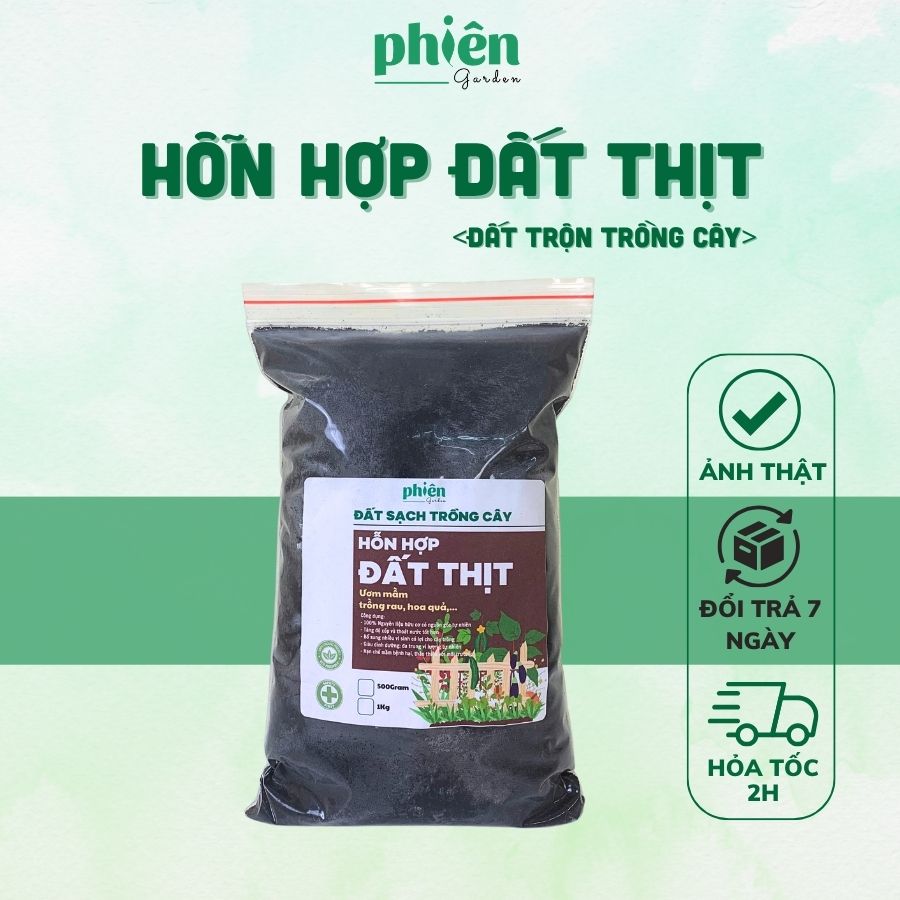 Đất Thịt Trồng Cây Túi 500g, 1 kg Dùng Cho Rau Củ Quả Và Cây Cảnh