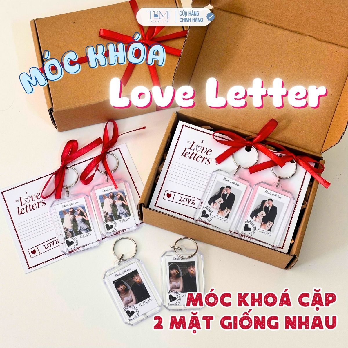 Bộ Quà Tặng Móc Khoá Cặp Đôi Theo Yêu Cầu Tặng Người Yêu