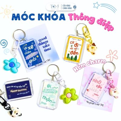 Móc Khóa Thông Điệp Kèm Charm Dễ Thương