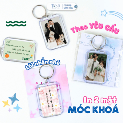 Móc Khóa In Thông Điệp Theo Yêu Cầu – In Ảnh Kèm Lời Nhắn Dễ Thương