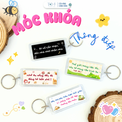 Móc Khóa Thông Điệp Chữ Nhật – In Lời Nhắn Ý Nghĩa, Truyền Động Lực