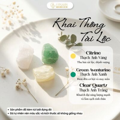Túi Đá Năng Lượng Mix Đá Phong Thủy Mang Đến Sự May Mắn, Hỗ Trợ Tình Duyên, Tài Lộc