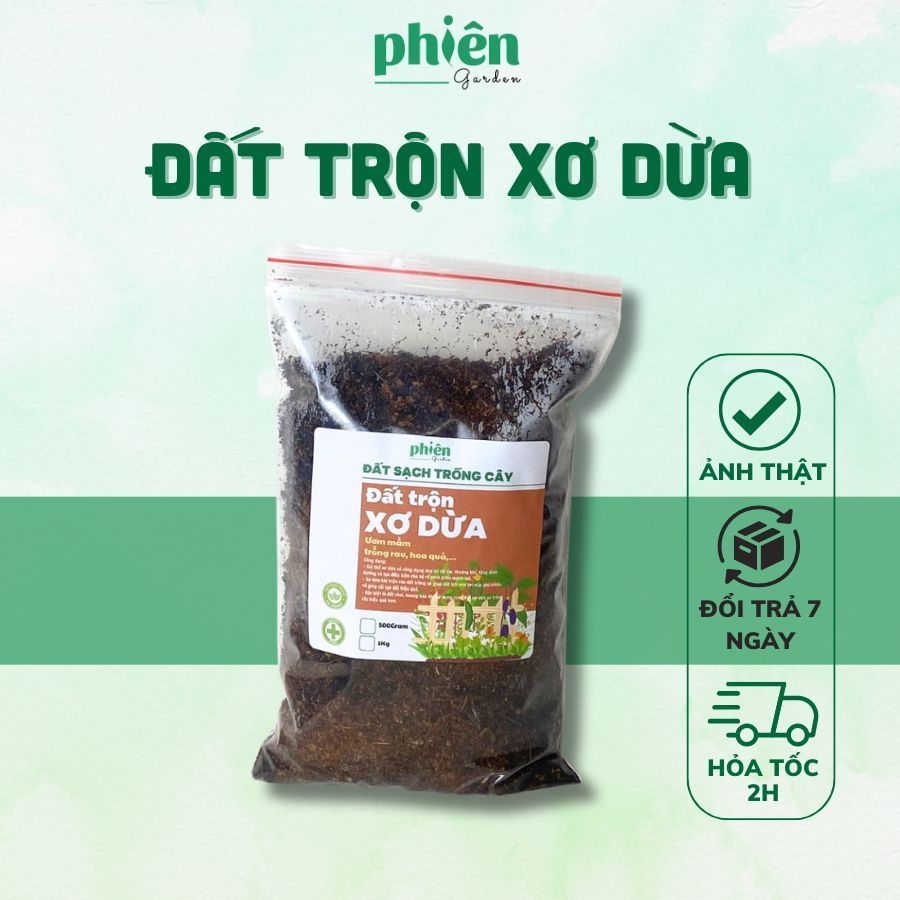 Đất Trộn Giá Thể Xơ Dừa, Vỏ Đậu Trồng Cây Túi 500g 1kg