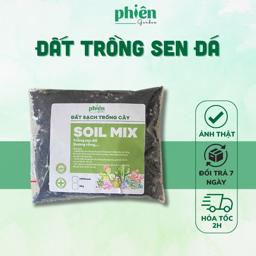 Đất trồng sen đá xương rồng, giá thể trồng cây kiểng lá túi 100gram