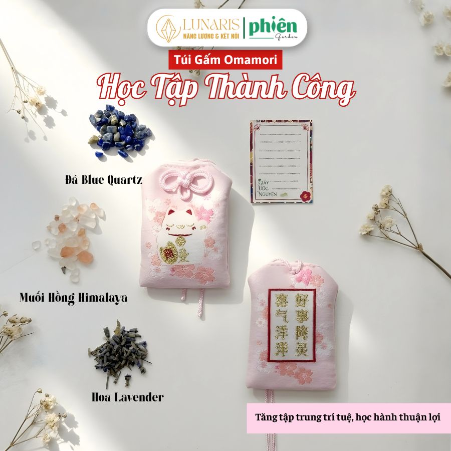 Túi Phước May Mắn Omamori Nhật Bản, Thu Hút Tài Lộc, Tình Duyên, Thi Cử Thuận Lợi, Kèm Túi Chống Nước