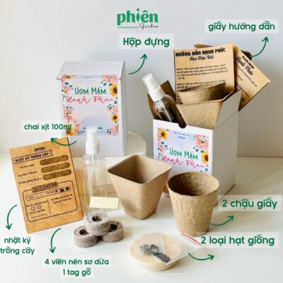 Bộ Kit Set Trồng Cây, Bộ Dụng Cụ Tự Trồng Cây Cho Bé