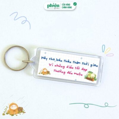Móc Khóa Thông Điệp Chữ Nhật, Lời Nhắn Hai Mặt, Quà Tặng Ý Nghĩa Treo Balo Phụ Kiện