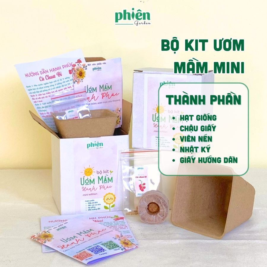 Combo 10 Bộ Kit Ươm Mầm, In Logo, Hình Ảnh Theo Yêu Cầu, Quà Tặng Doanh Nghiệp, Đối Tác, Nhân Viên, Quà Cho Bé Trồng Cây
