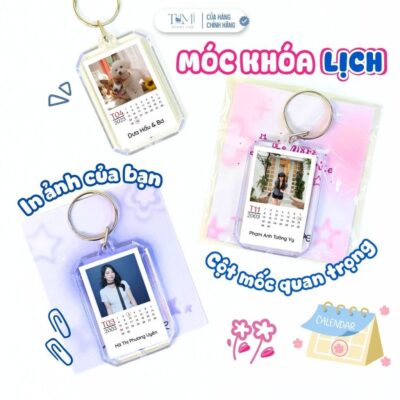 [IN THEO YÊU CẦU] Móc Khóa In Ảnh Kèm Lịch, In Ngày Đặc Biệt, Anniversary, Sinh Nhật, Keychain Treo Chìa Khoá