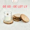 Đế Gỗ, Đế Lót Ly, Miếng Lót Nến Thơm Vân Tròn Tự Nhiên, Phụ Kiện Trang Trí, Lót Ly, Nến Dày Dặn