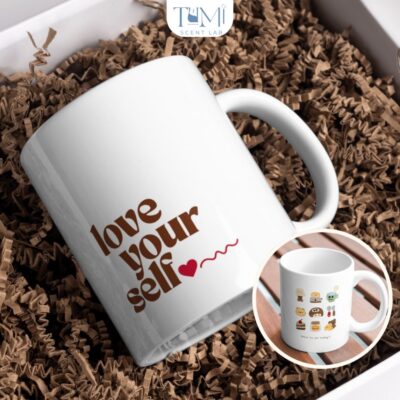 Ly Sứ Trắng In Hình Thông Điệp, Hộp Quà Tặng Bạn Bè, Người Yêu, Đồng Nghiệp Xinh Xắn Đáng Yêu, Làm Quà Tặng