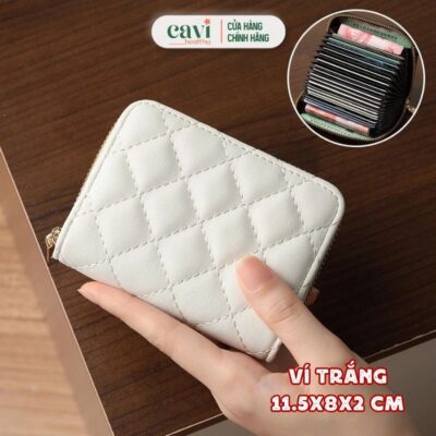 Ví Nữ Cầm Tay Mini Nhiều Ngăn Thêu Họa Tiết Phong Cách Hàn Quốc