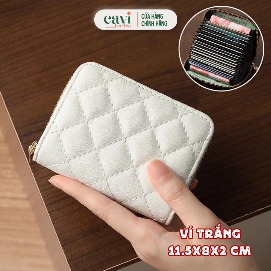 Ví Nữ Cầm Tay Mini Nhiều Ngăn Thêu Họa Tiết Phong Cách Hàn Quốc