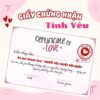 [QUÀ TẶNG] Giấy Chứng Nhận Tình Yêu – Quà Tặng Valentine, Kỷ Niệm Couple