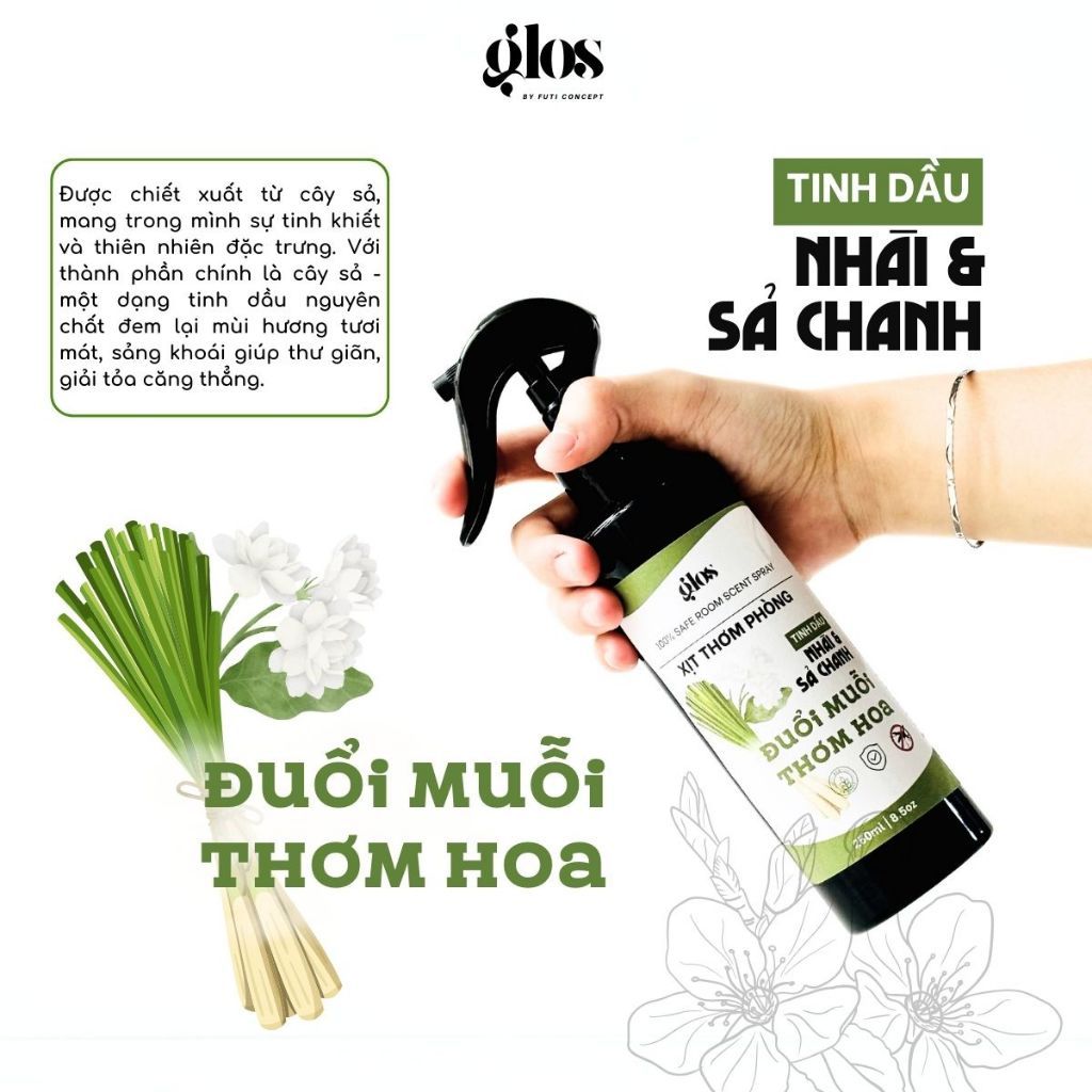 Xịt Thơm Phòng Tinh Dầu Sả Chanh, Lavender – Tạo Hương Thơm Dễ Chịu, Đuổi Côn Trùng, Dùng Hàng Ngày
