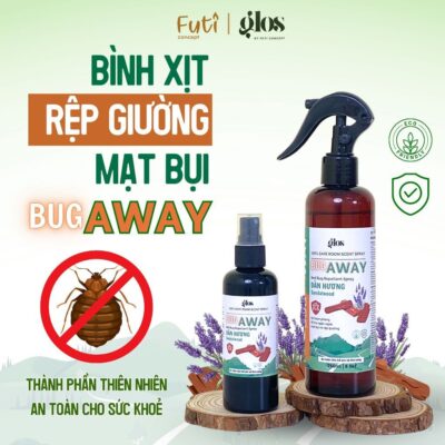 Xịt Thơm Phòng Hỗ Trợ Ngăn Ngừa Mạt Bụi Rệp Giường Bug Away, Thiên Nhiên [MUA 2 GIẢM 56K]