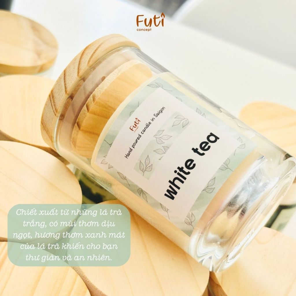Nến Thơm Thiên Nhiên White Tea Kèm Hộp, Candle Cup Into The Wild, Candle Cup Handmade