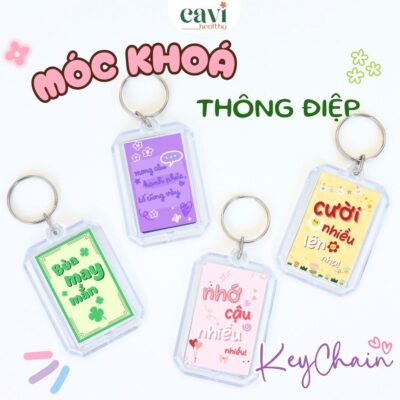 Móc Khóa Thông Điệp Truyền Động Lực, Treo Balo Túi Xách