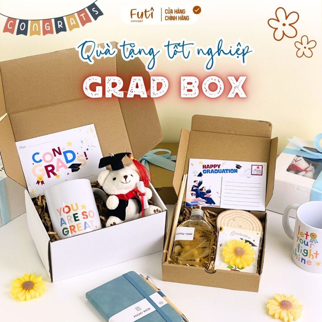 Hộp Quà Tặng Tốt Nghiệp, Set Quà Ly Sứ Và Gấu Tốt Nghiệp