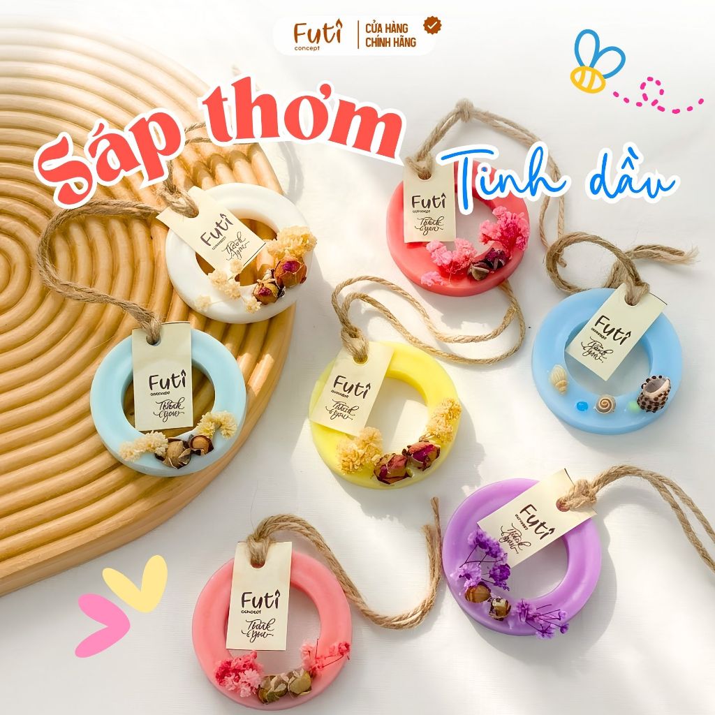 Sáp Thơm Treo Tinh Dầu Hoa Khô Khử Mùi