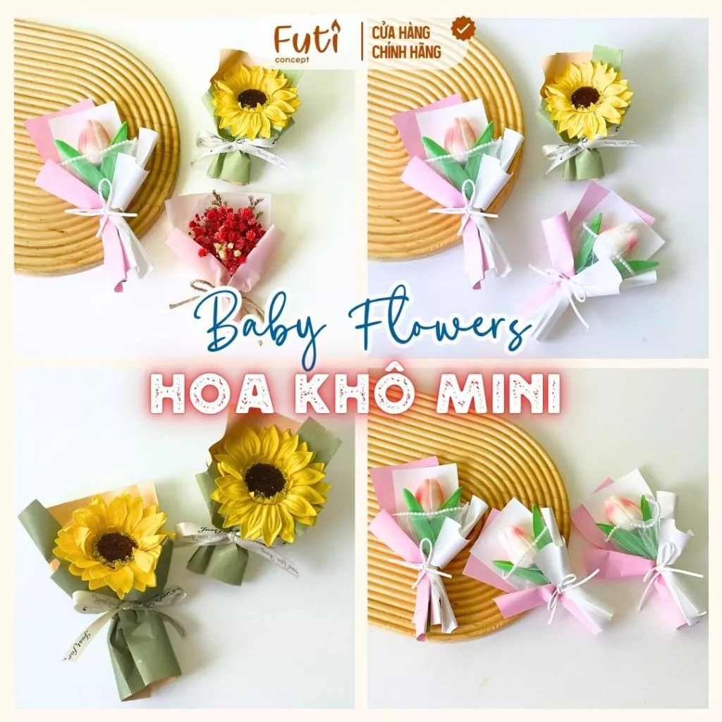 Bó hoa mini dễ thương