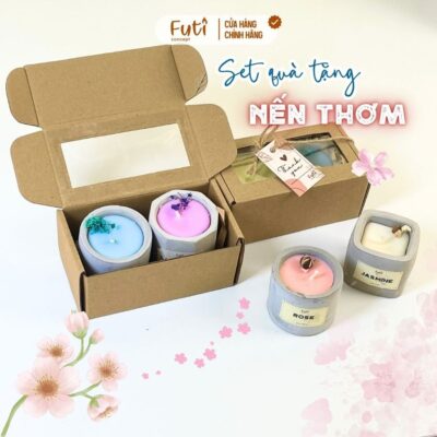 Hộp Quà Tặng 2 Nến Thơm Handmade